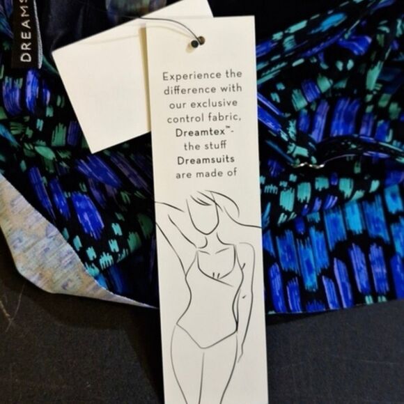 Women's Slimming V-Front Tankini Swimsuit Top Dreamsuit by Miracle Brands Sz 10 - Picture 7 of 9